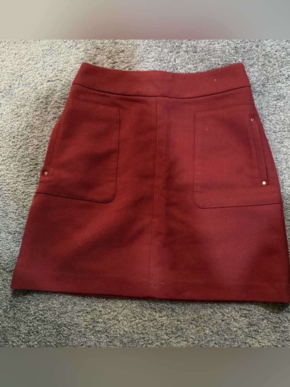 H&M Deep Burgundy Mini Skirt with Front Patch Pockets